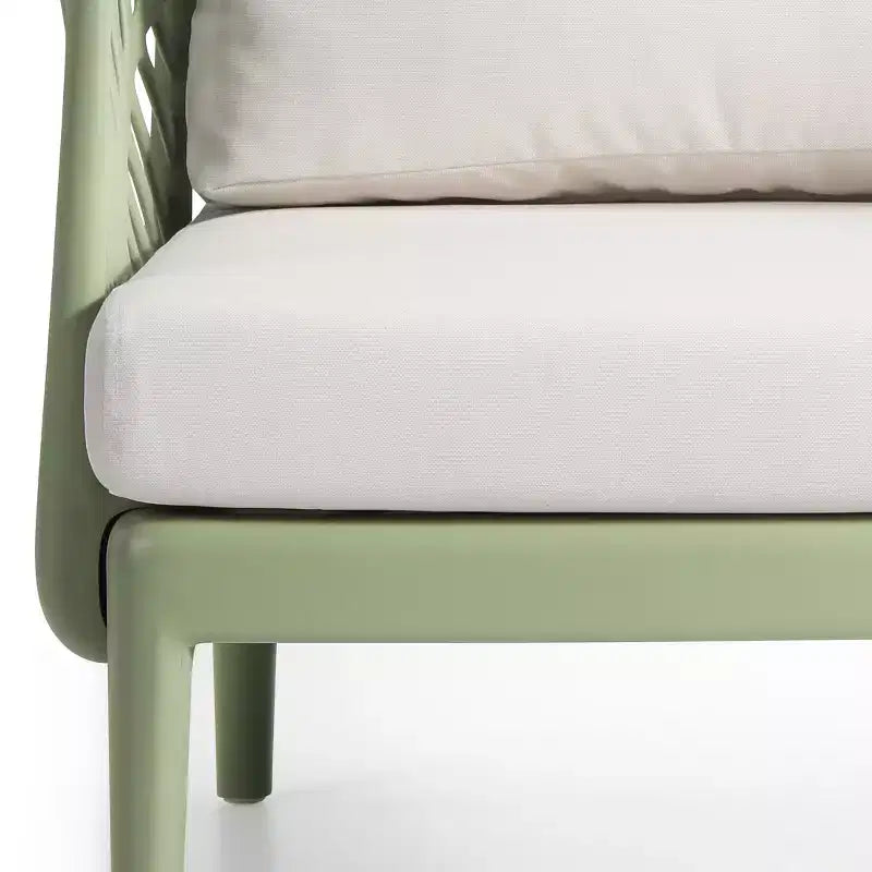 WestinTrends Playa Moderno Set Salotto da Esterno Sezionale a L Modulare a 4 Pezzi in Resina Polipropilene, Verde