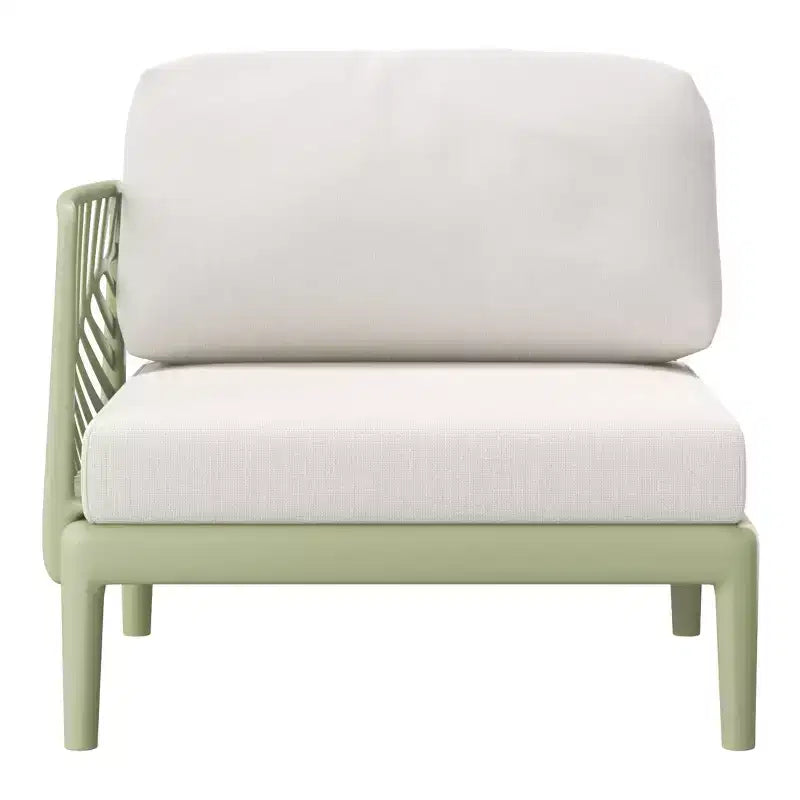 WestinTrends Playa Moderno Set Salotto da Esterno Sezionale a L Modulare a 4 Pezzi in Resina Polipropilene, Verde