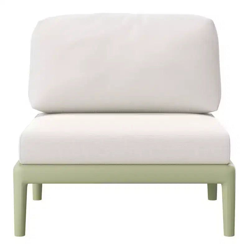 WestinTrends Playa Moderno Set Salotto da Esterno Sezionale a L Modulare a 4 Pezzi in Resina Polipropilene, Verde