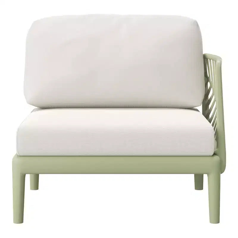 WestinTrends Playa Moderno Set Salotto da Esterno Sezionale a L Modulare a 4 Pezzi in Resina Polipropilene, Verde