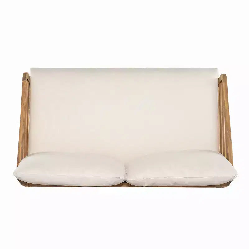 Christopher Knight Home Yantic Set Chioccolata Moderno da Esterno in Legno di Acacia con Divanetto e Tavolino da Caffè con Cuscino Impermeabile
