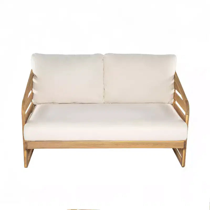 Christopher Knight Home Yantic Set da Salotto Moderno da Esterno a 4 Pezzi in Legno di Acacia con Cuscini Idrorepellenti