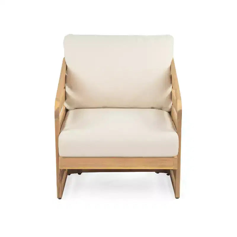 Christopher Knight Home Yantic Set da Salotto Moderno da Esterno a 4 Pezzi in Legno di Acacia con Cuscini Idrorepellenti