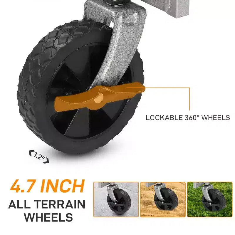 Carrello multiuso pieghevole nero, 1 persona, richiudibile