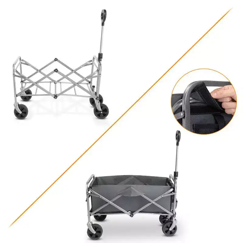 Carrello multiuso pieghevole nero, 1 persona, richiudibile