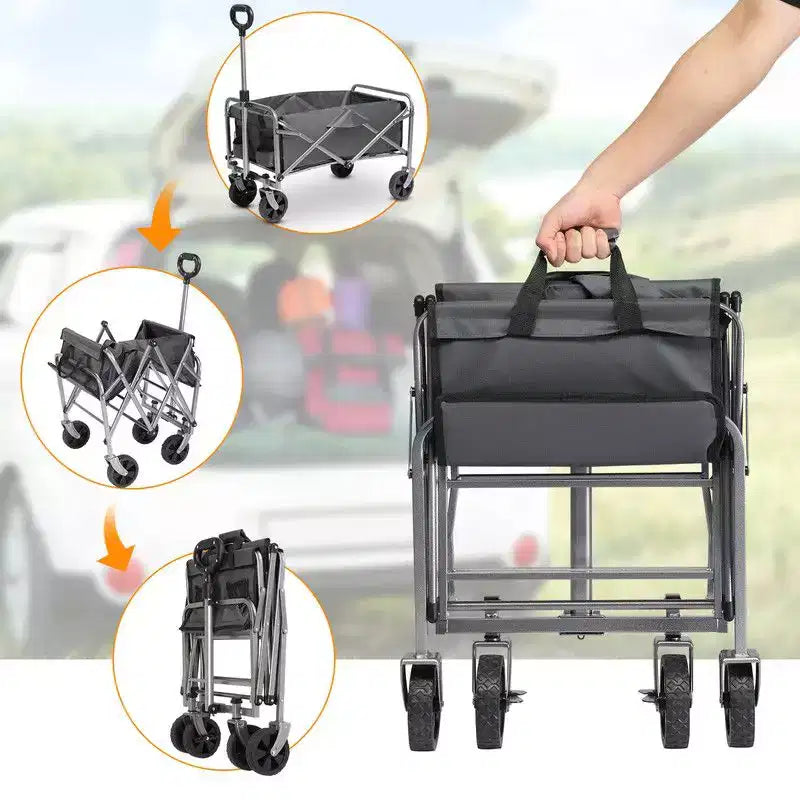Carrello multiuso pieghevole nero, 1 persona, richiudibile