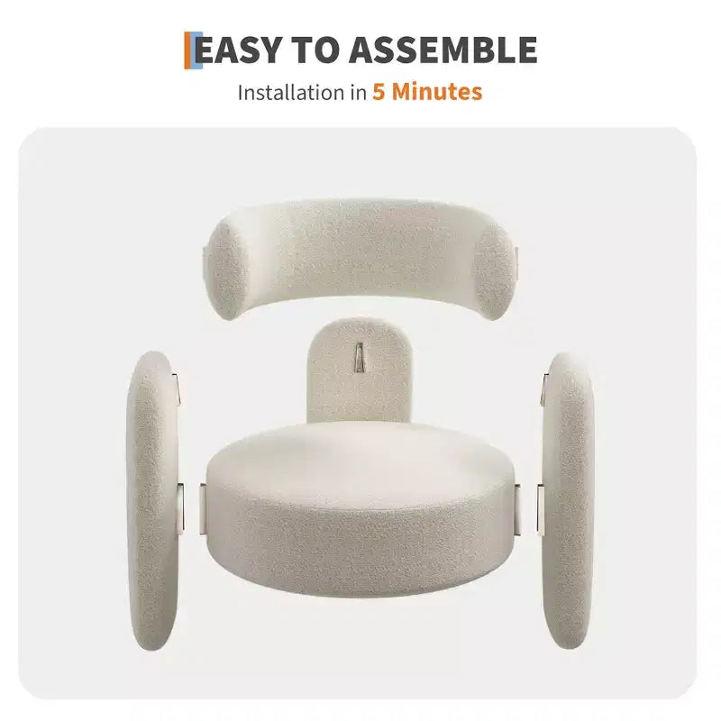 Poltrona d'accento in ciniglia grigio scuro/bianco, bracciolo arrotondato aperto, 1 posto