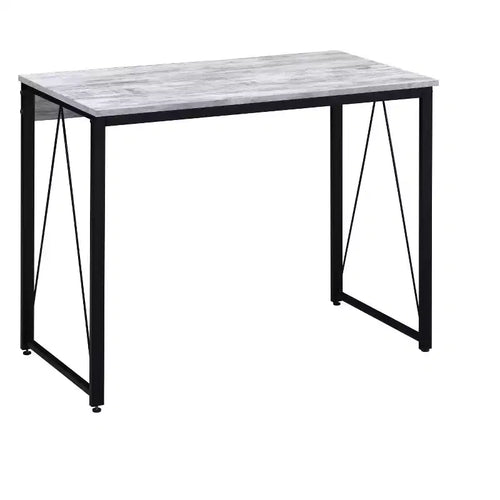 HomeRoots 35 Antiqued White and Black Writing Desk