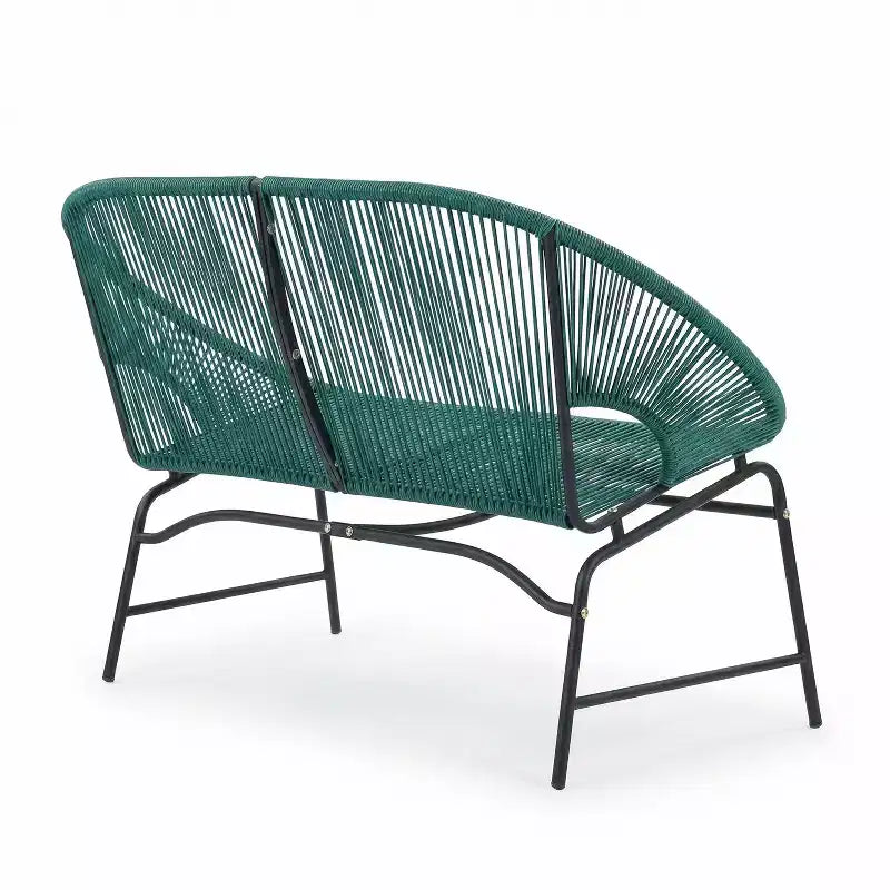 Christopher Knight Home Paoa Set Salotto da Esterno in 3 Pezzi Intrecciato con Struttura in Ferro (Tavolo Non Incluso)