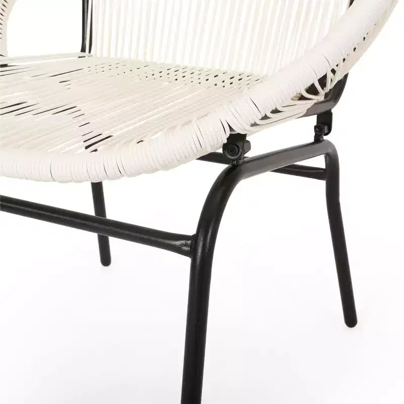 Christopher Knight Home Paoa Set Salotto da Esterno in 3 Pezzi Intrecciato con Struttura in Ferro (Tavolo Non Incluso)