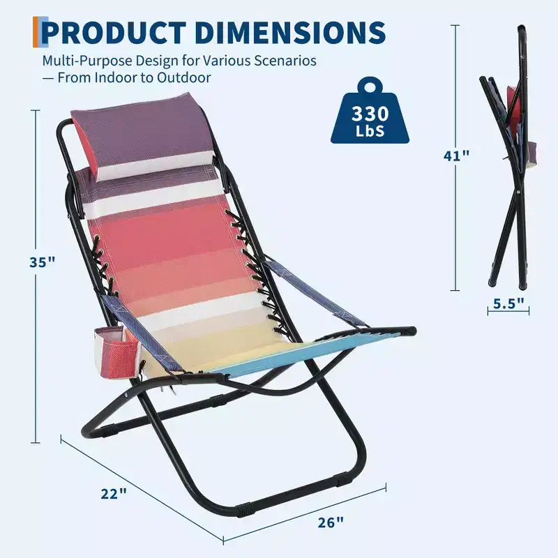 Sedia da campeggio, sedia da spiaggia portatile, sedia pieghevole, per spiaggia, cortile, picnic, viaggio