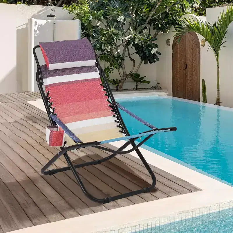 Sedia da campeggio, sedia da spiaggia portatile, sedia pieghevole, per spiaggia, cortile, picnic, viaggio
