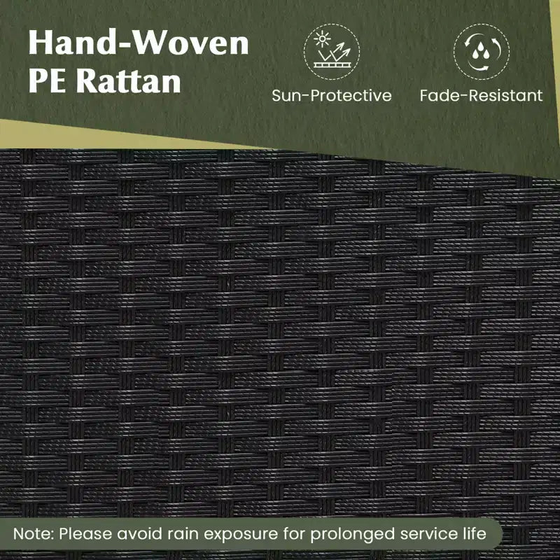 Panca convertibile da esterno 2-in-1 Costway con struttura in metallo, tavolo e sedie in rattan PE