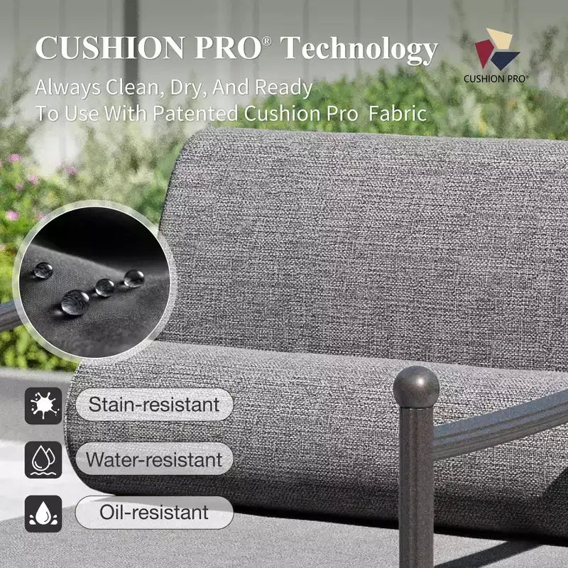 Captiva Designs Divano Oversize da Esterno per Patio, Set Conversazione Premium con Cuscini Extra Spessi e Tavolino da Caffè