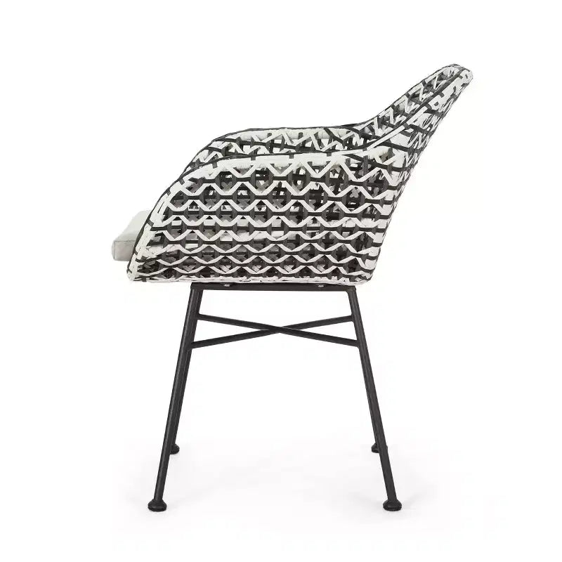 Set da conversazione GDFStudio Hardaway in vimini e ferro, 3 pezzi, con cuscino