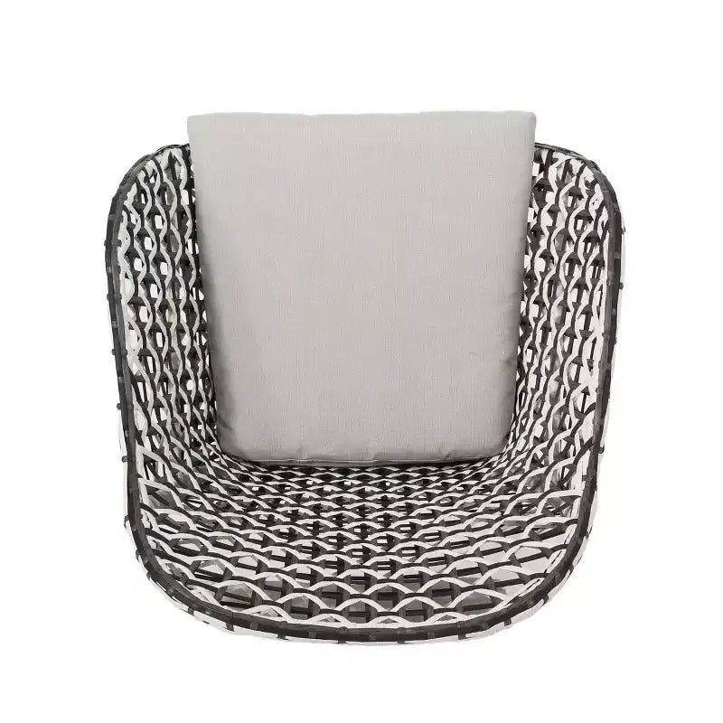 Set da conversazione GDFStudio Hardaway in vimini e ferro, 3 pezzi, con cuscino