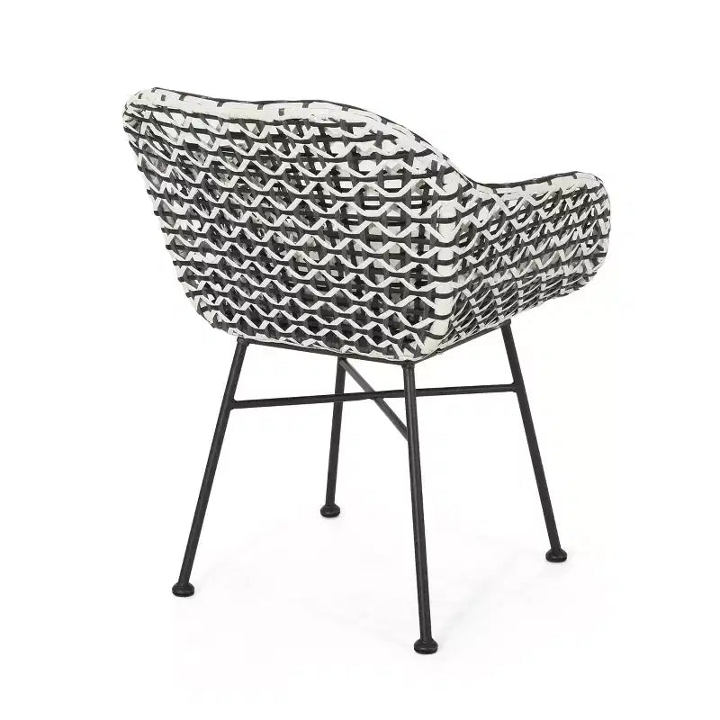 Set da conversazione GDFStudio Hardaway in vimini e ferro, 3 pezzi, con cuscino