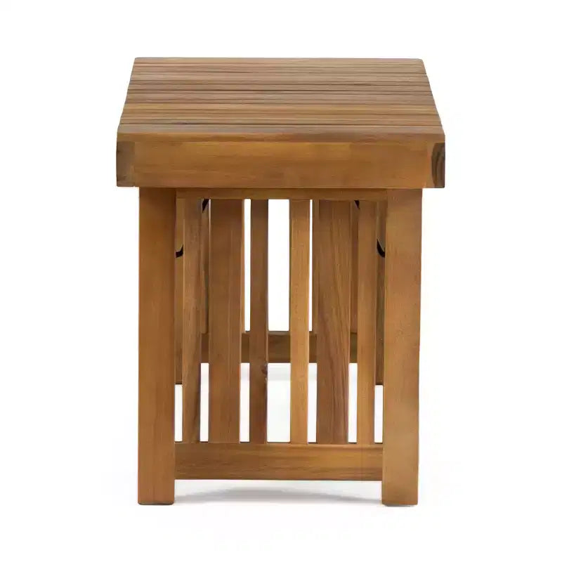 GDFStudio Karyme Set di 6 Pezzi da Esterno con Chaise Longue in Legno di Acacia e Tavolino Laterale