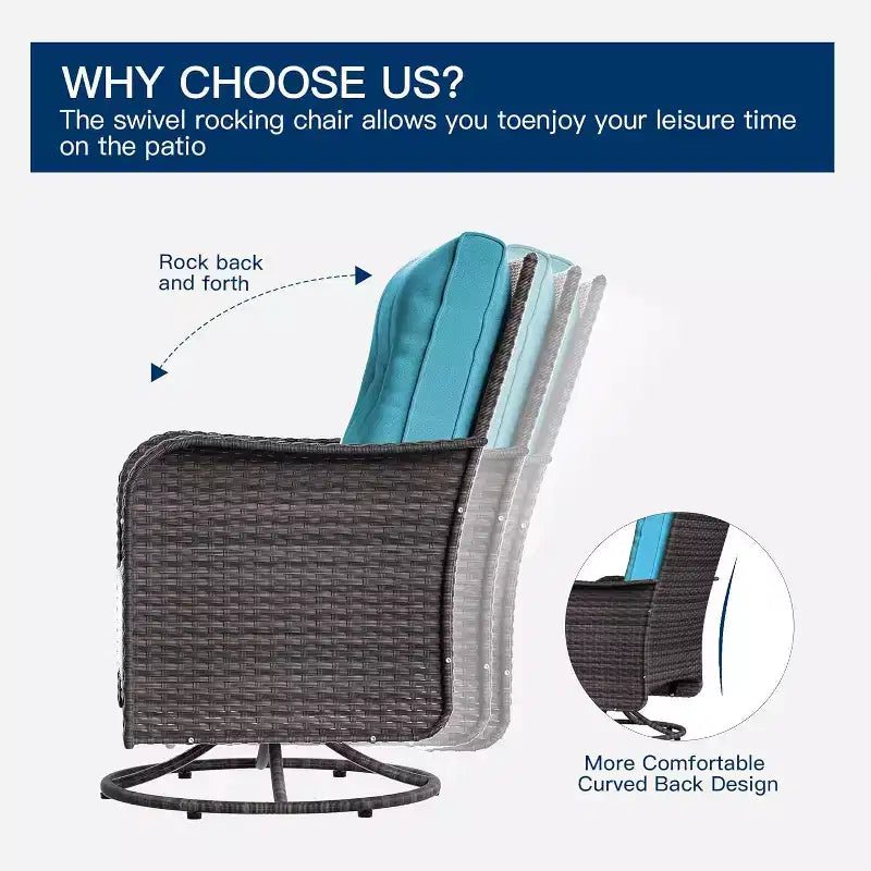 ALAULM Set di Mobili da Esterno da 11 Pezzi per Patio, Salotto da Esterno in Rattan con Tavolo a Focolare a Propano da 109 cm