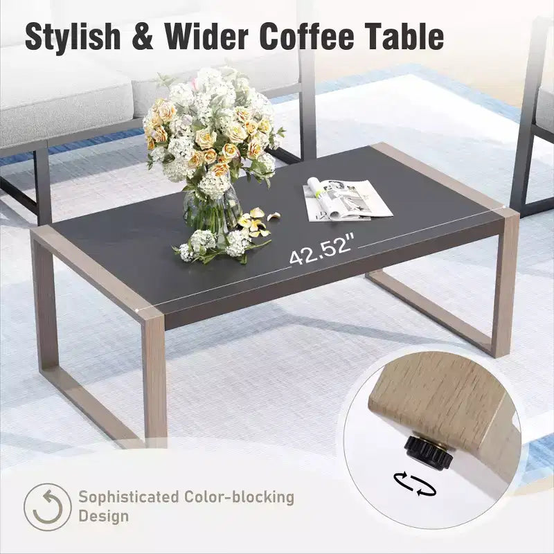 Captiva Designs Moderno Set da Salotto da Esterno con Struttura in Metallo e Tavolino da Caffè