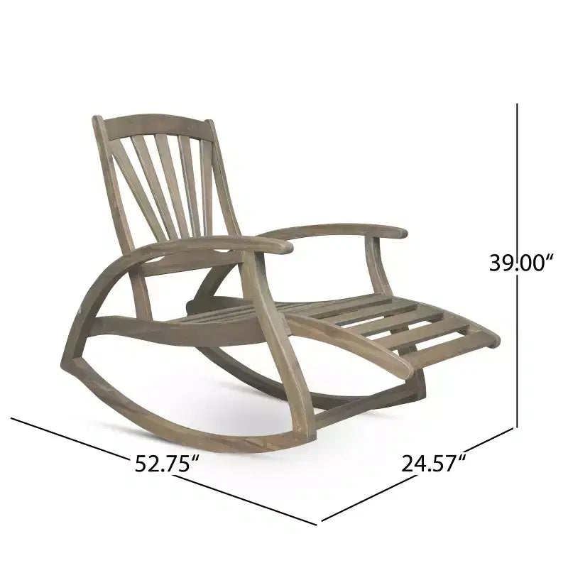 Christopher Knight Home Sunview Set da 3 Pezzi per Conversazione con Sedia a Dondolo Reclinabile in Legno di Acacia per Esterni