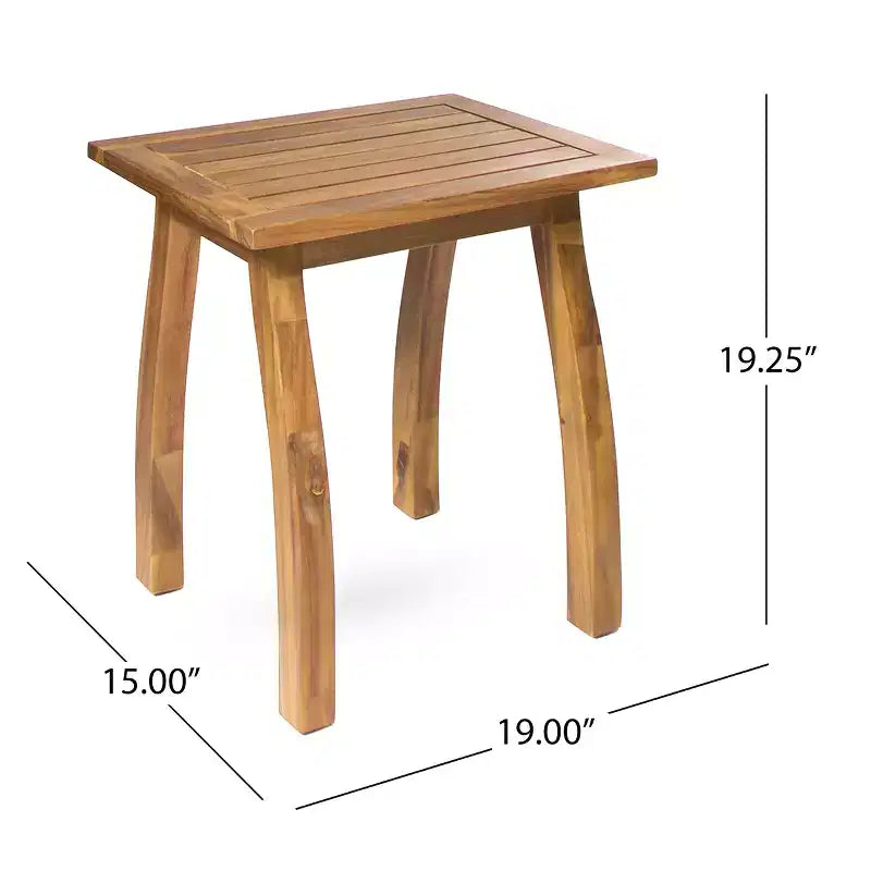 Christopher Knight Home Bruce Set Sdraio e Tavolino Regolabili da Esterno in Legno di Acacia con Design a Doghe