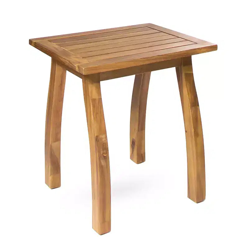 Christopher Knight Home Bruce Set Sdraio e Tavolino Regolabili da Esterno in Legno di Acacia con Design a Doghe