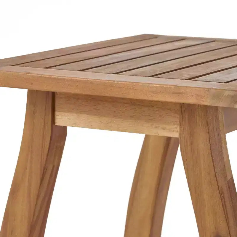 Christopher Knight Home Bruce Set Sdraio e Tavolino Regolabili da Esterno in Legno di Acacia con Design a Doghe