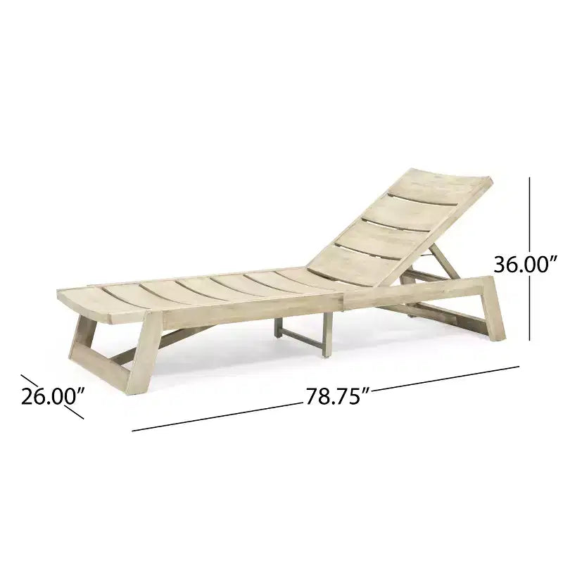 Christopher Knight Home Bruce Set Sdraio e Tavolino Regolabili da Esterno in Legno di Acacia con Design a Doghe