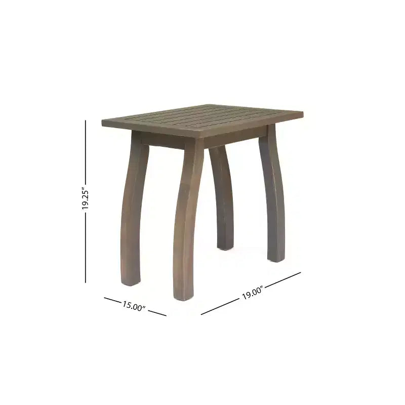 Christopher Knight Home Bruce Set Sdraio e Tavolino Regolabili da Esterno in Legno di Acacia con Design a Doghe