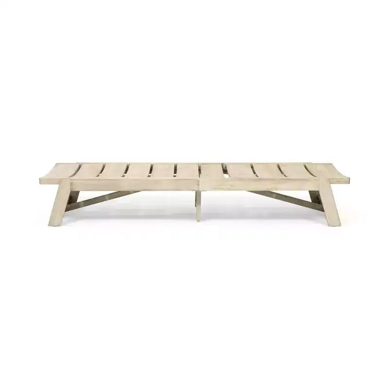 Christopher Knight Home Bruce Set Sdraio e Tavolino Regolabili da Esterno in Legno di Acacia con Design a Doghe