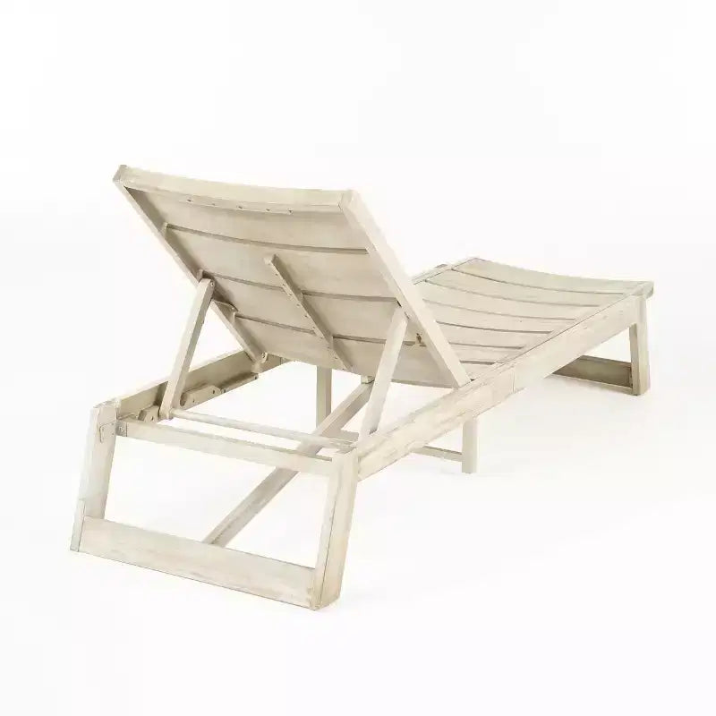 Christopher Knight Home Bruce Set Sdraio e Tavolino Regolabili da Esterno in Legno di Acacia con Design a Doghe