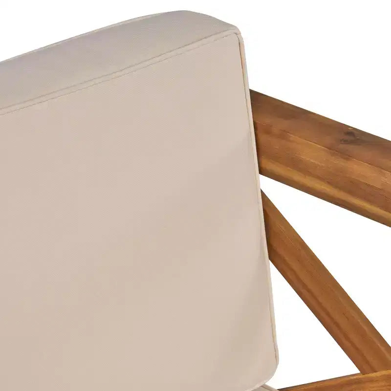 Christopher Knight Home George, set sezionale da esterno da 5 pezzi in legno di acacia con tavolino da caffè e cuscini