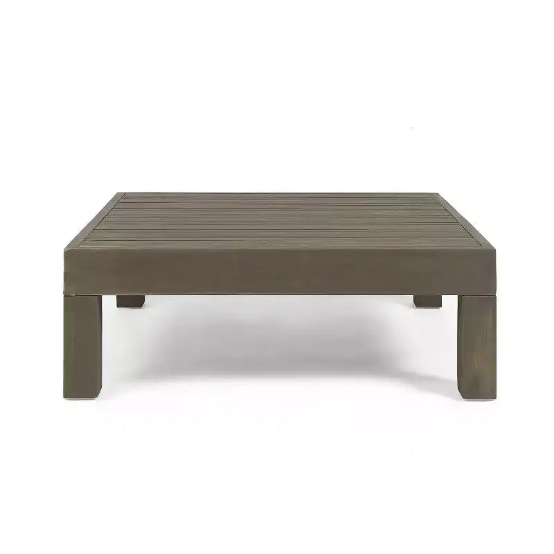 Christopher Knight Home George, set sezionale da esterno da 5 pezzi in legno di acacia con tavolino da caffè e cuscini