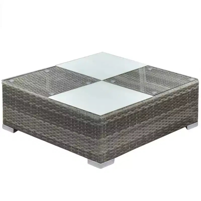 vidaXL Set Lounge da Esterno 5 Pezzi - Polyrattan, Grigio, con Cuscini, Fodere Rimovibili e Tavolino da Caffè - Perfetto per Bordo Piscina, Giardino, Cortile
