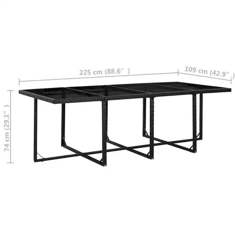 vidaXL Set da Pranzo da Giardino 13 pz con Cuscini in Polirattan Nero