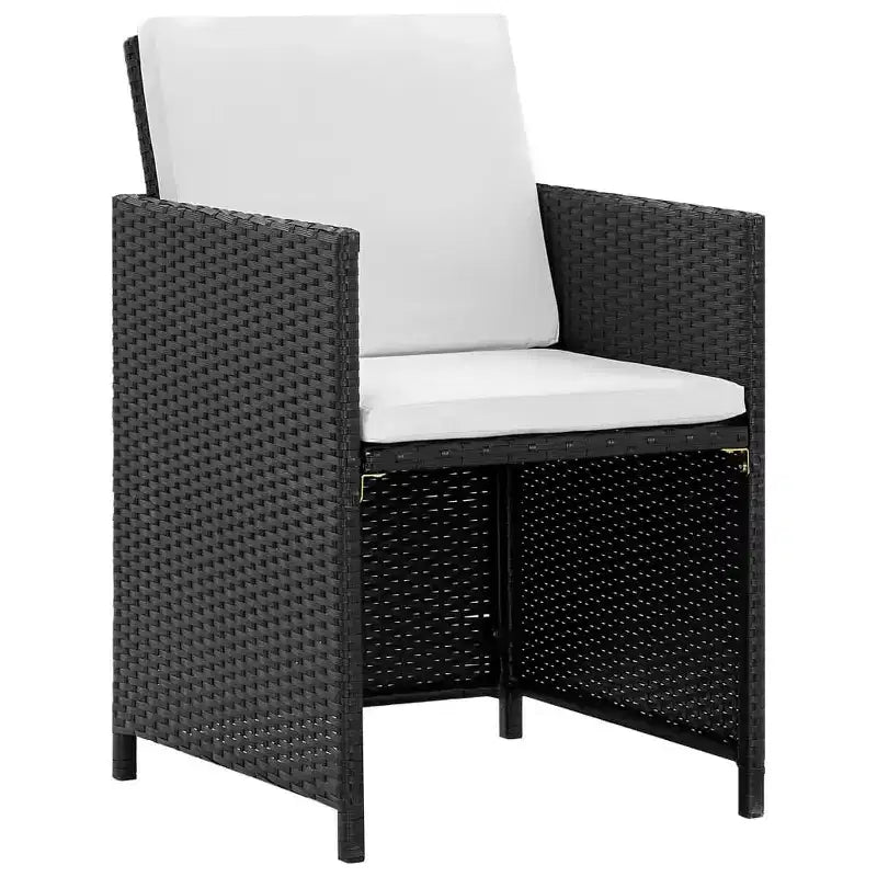vidaXL Set da Pranzo da Giardino 13 pz con Cuscini in Polirattan Nero