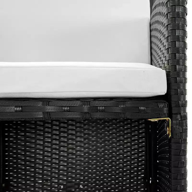 vidaXL Set da Pranzo da Giardino 13 pz con Cuscini in Polirattan Nero
