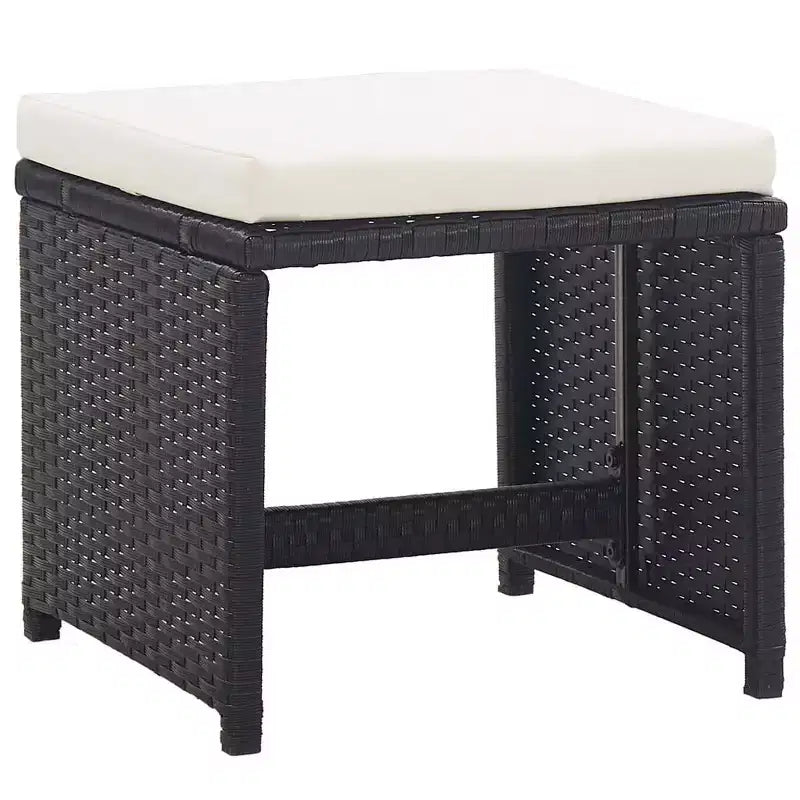 vidaXL Set da Pranzo da Giardino 13 pz con Cuscini in Polirattan Nero
