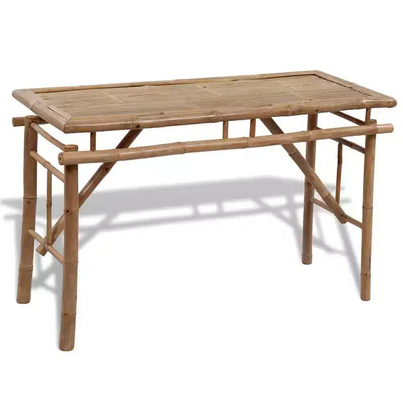 vidaXL Set 3 Pezzi Panca Tavolo da Picnic in Bambù - Mobili Pieghevoli da Giardino per Esterni - Tavolo Rettangolare e Panche Marroni