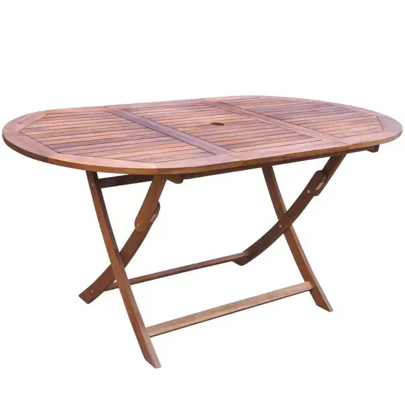 vidaXL Set mobili da giardino 9 pz in legno di acacia marrone pieghevole