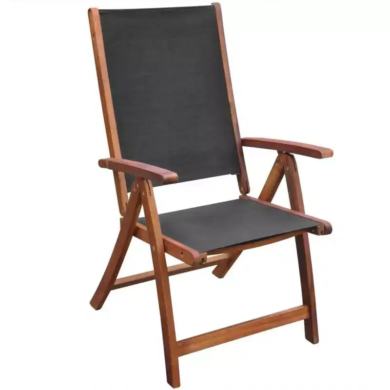 vidaXL Set mobili da giardino 9 pz in legno di acacia marrone pieghevole