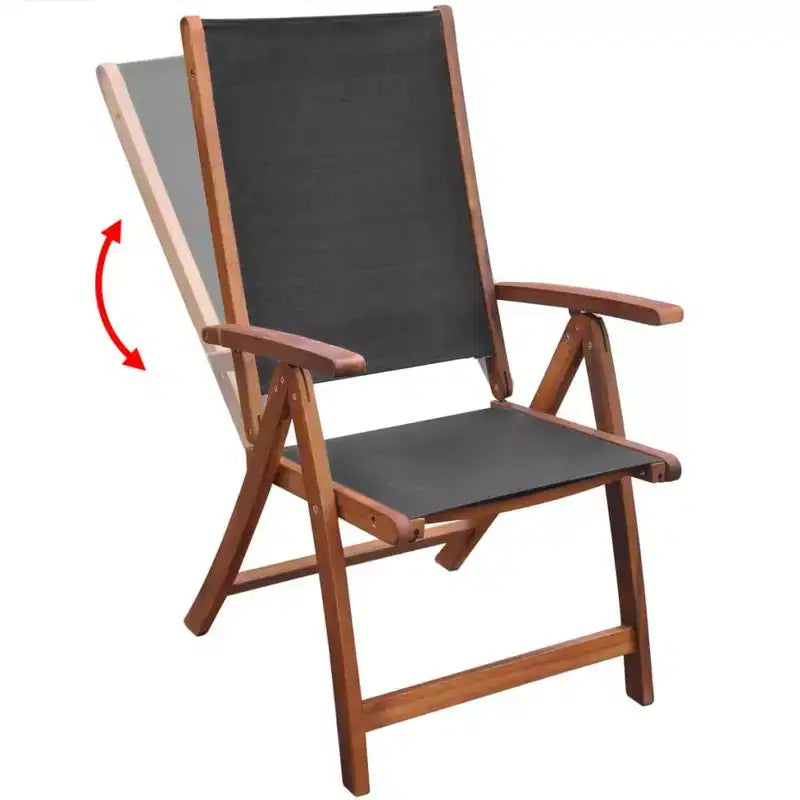 vidaXL Set mobili da giardino 9 pz in legno di acacia marrone pieghevole