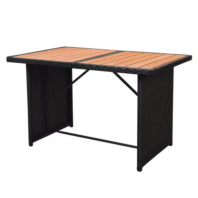 vidaXL Salotto da Giardino Set da 5 Pezzi in Polyrattan Nero e Bianco Crema