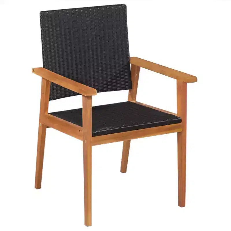 vidaXL Set da pranzo da esterno 9 pezzi in polyrattan - Nero e marrone - Include un grande tavolo da pranzo e 8 sedie - Mobili da esterno in stile retrò