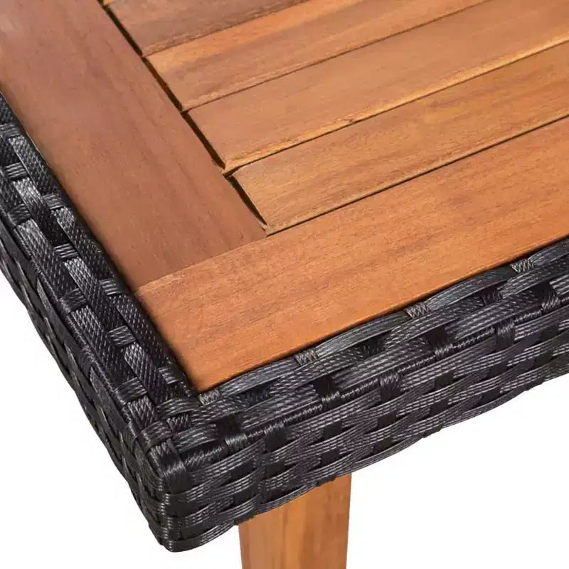 vidaXL Set da pranzo da esterno 9 pezzi in polyrattan - Nero e marrone - Include un grande tavolo da pranzo e 8 sedie - Mobili da esterno in stile retrò