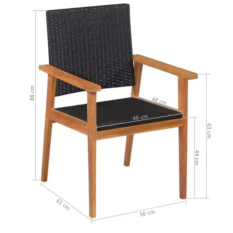vidaXL Set da pranzo da esterno 9 pezzi in polyrattan - Nero e marrone - Include un grande tavolo da pranzo e 8 sedie - Mobili da esterno in stile retrò