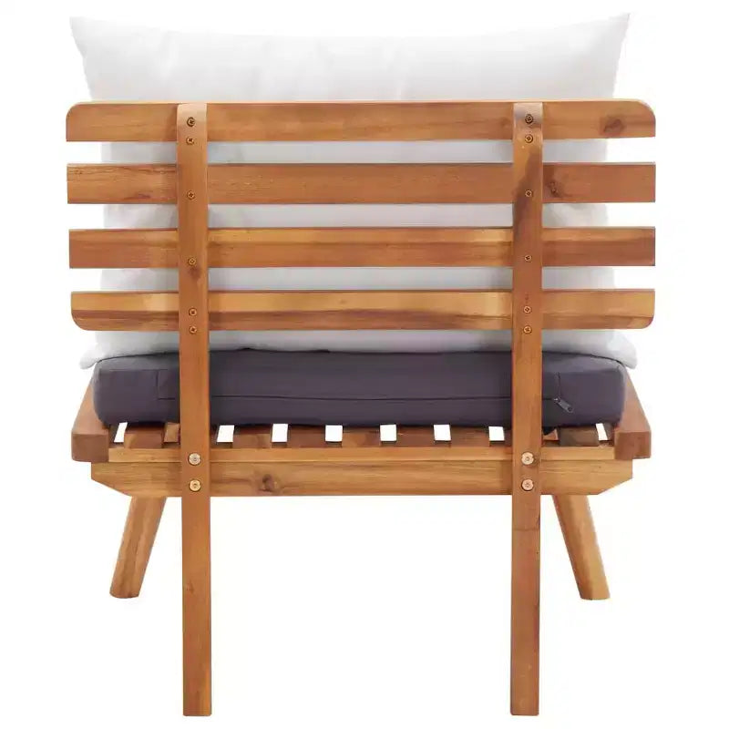 vidaXL Set Lounge da Giardino a 4 Pezzi - Mobili da Esterno in Legno Massello di Acacia con Cuscini e Tavolino da Caffè per Giardino, Terrazza, Patio.
