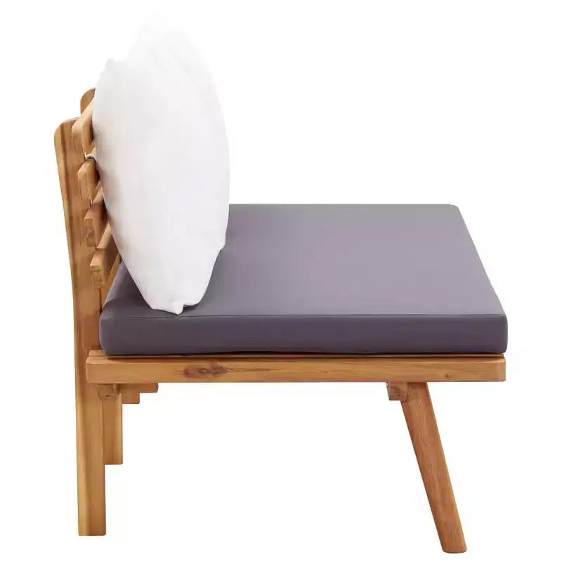 vidaXL Set Lounge da Giardino a 4 Pezzi - Mobili da Esterno in Legno Massello di Acacia con Cuscini e Tavolino da Caffè per Giardino, Terrazza, Patio.