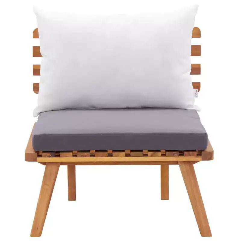 vidaXL Set Lounge da Giardino a 4 Pezzi - Mobili da Esterno in Legno Massello di Acacia con Cuscini e Tavolino da Caffè per Giardino, Terrazza, Patio.